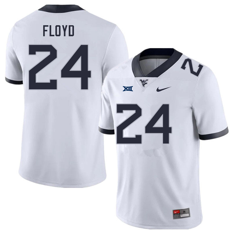 Men #24 Marcis Floyd West Virginia Mountaineers College Football Jerseys Sale-White